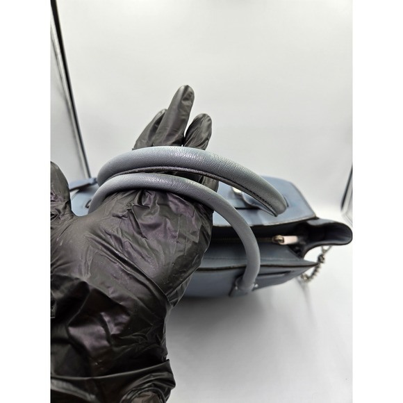 MICHAEL‎ KORS Medium Satchel Handbag Blue Leather Top Handle Shoulder Bag - Picture 10 of 11